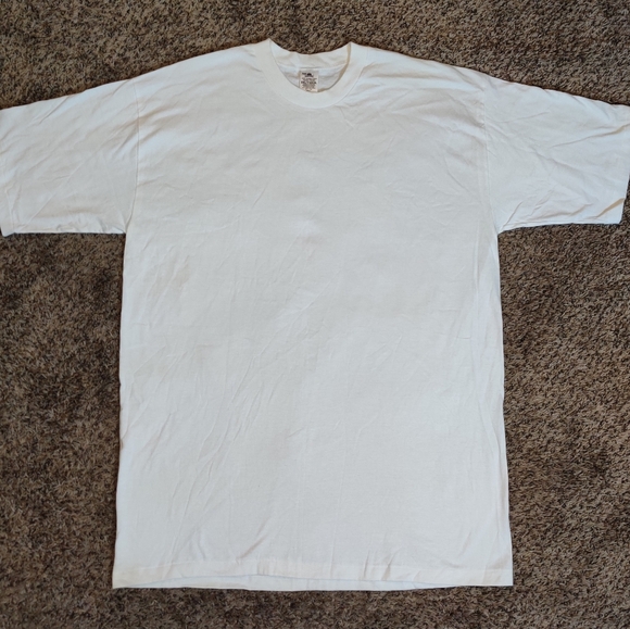 Vintage Blank T Shirt 2XL Tall 2XLT Long Gangster JCPenny White Single Stitch Ch - Picture 8 of 10